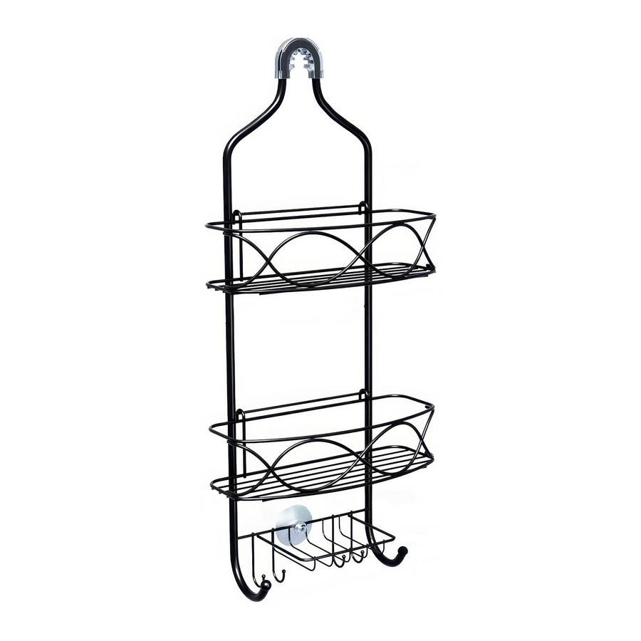 AINEXA 2-Tier Hanging Shower Caddy with Soap Rack – Black
