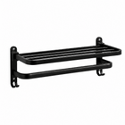 AINEXA 24-Inch Wall-Mounted Aluminium Towel Rack – Matte Black
