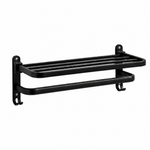 AINEXA 24-Inch Wall-Mounted Aluminium Towel Rack – Matte Black