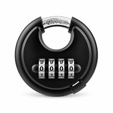 AINEXA Heavy-Duty 4-Digit Combination Disc Padlock – Black