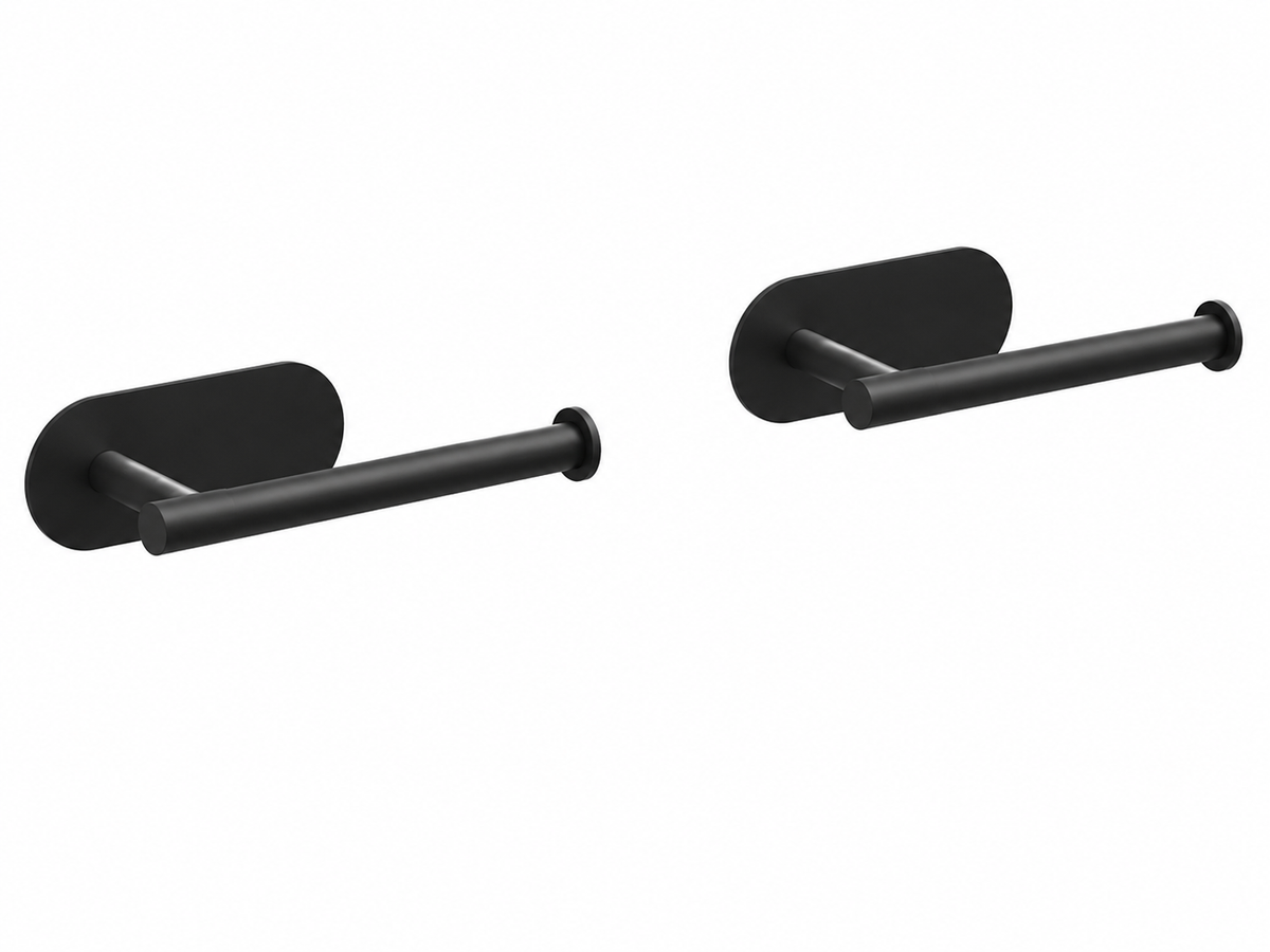 AINEXA 2-Piece Self-Adhesive Aluminium Tissue & Towel Holder – Black