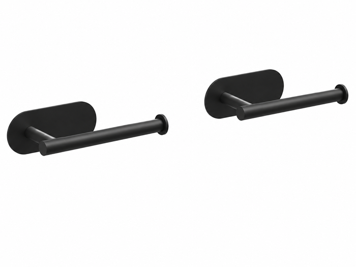 AINEXA 2-Piece Self-Adhesive Aluminium Tissue & Towel Holder – Black