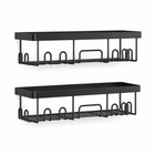 AINEXA 2-Piece Self-Adhesive Carbon Steel Bathroom Shelves – No Drill