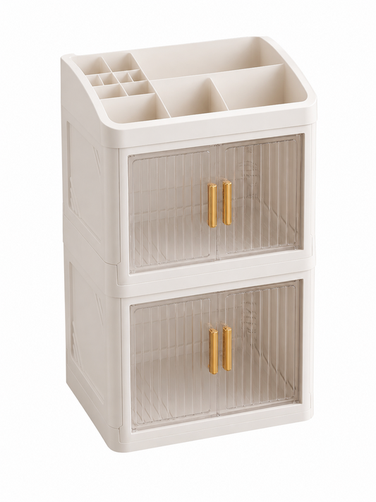 AINEXA 3-Layer Cosmetic & Makeup Organiser with Drawers – White